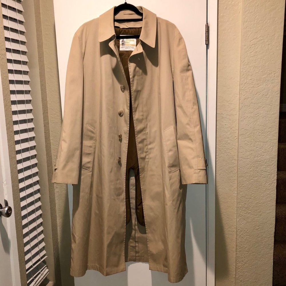 Men's Vintage London Fog Lined Trench Coat